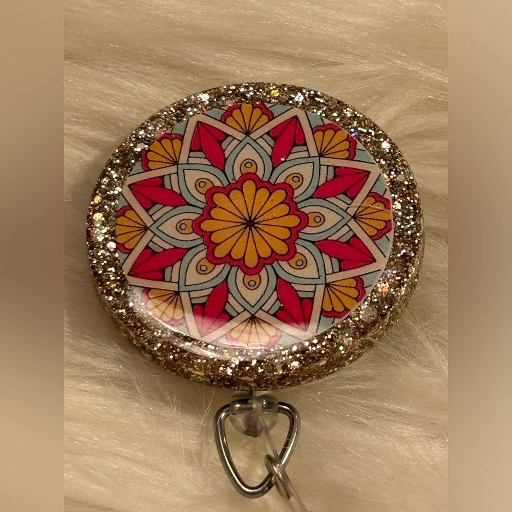 Hand crafted badge reel with alligator clip